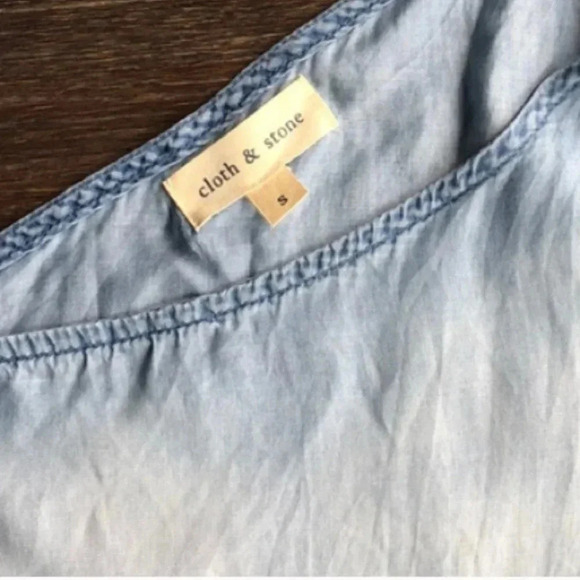 NWT Anthropologie Cloth & Stone chambray one shoulder dress Size S - Picture 6 of 8